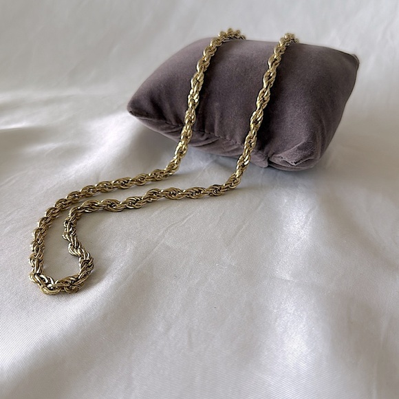 Vintage Jewelry - Vintage Gold Tone Rope Chain 24” Thick 3MM Necklace